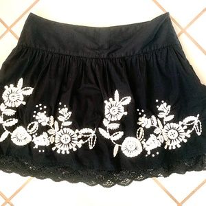 GUESS Authentic Layered Embroidered Mini Skirt